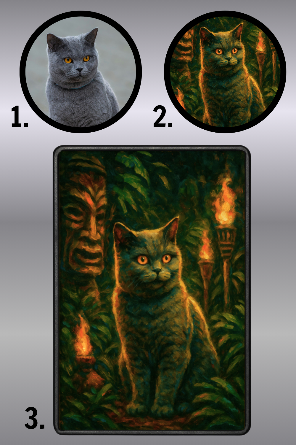 Tiki Torches - Premium Framed Magnet