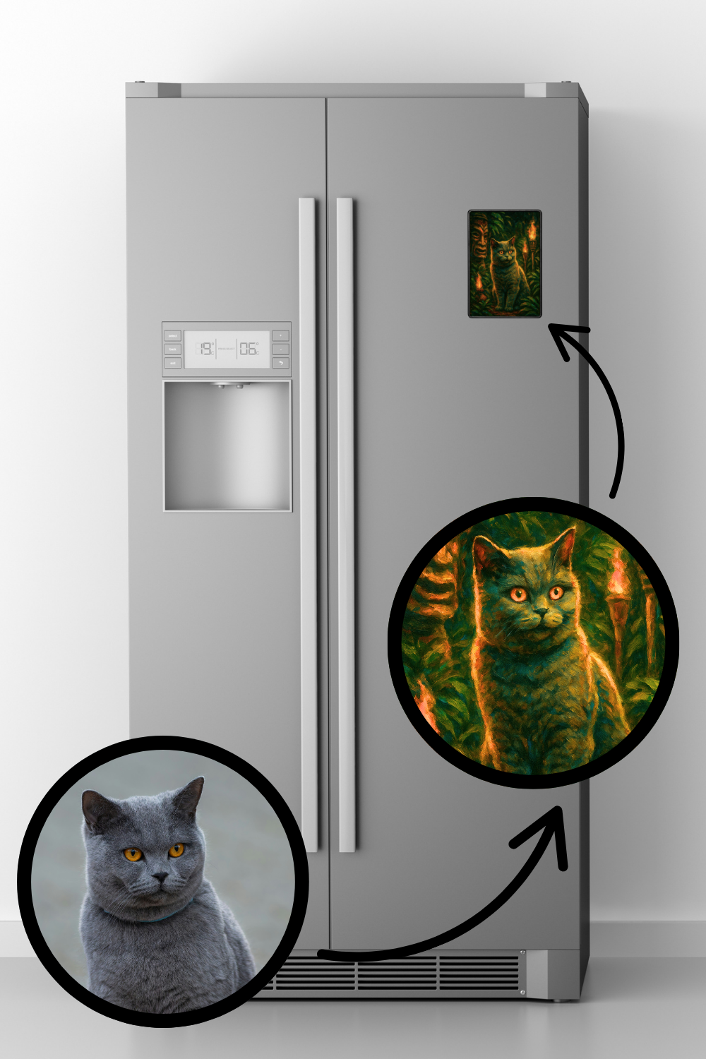Tiki Torches - Premium Framed Magnet