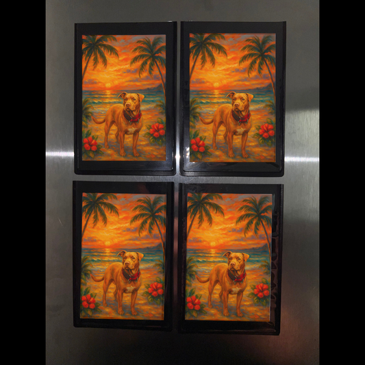 Palm Paradise - Mini Photo Magnets (Set Of Four)