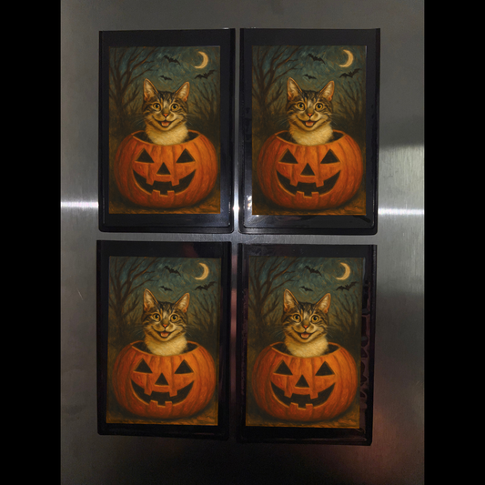 Happy Halloween - Mini Photo Magnets (Set Of Four)