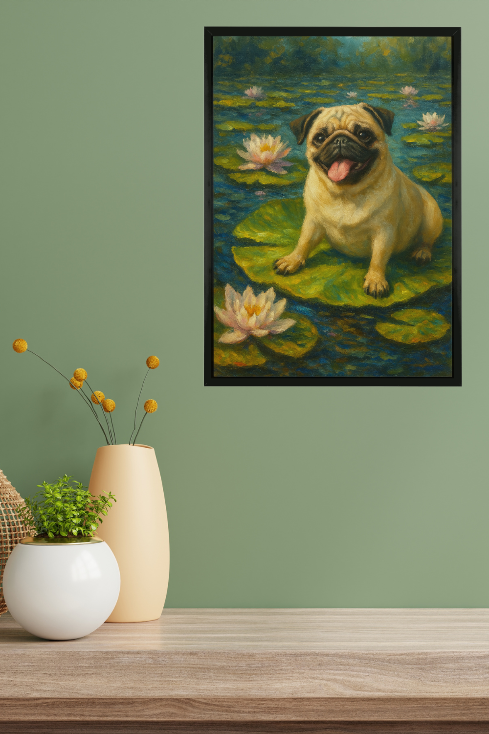 Lucky Lilypad - Framed Print 12x18in