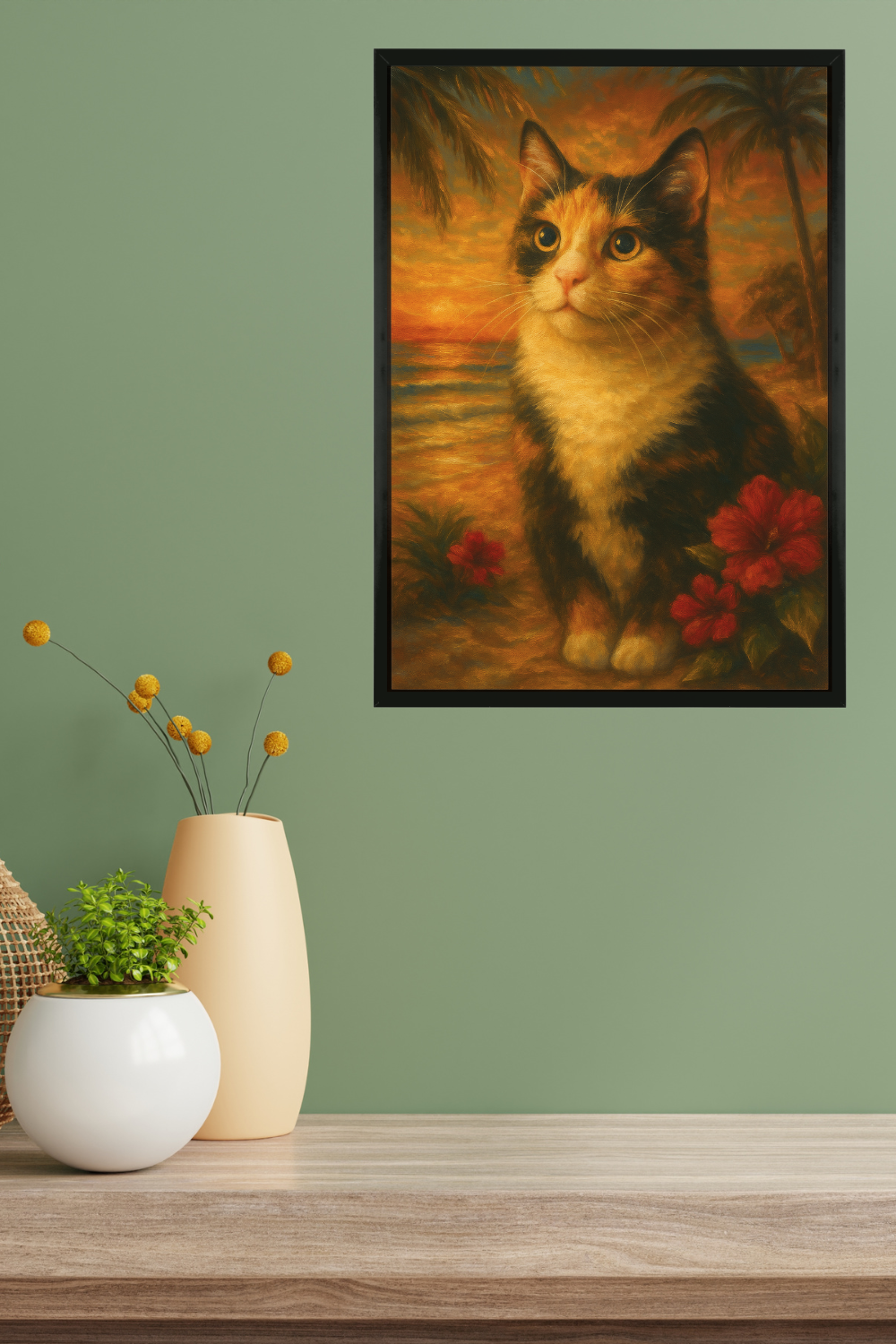 Palm Paradise - Framed Print 12x18in