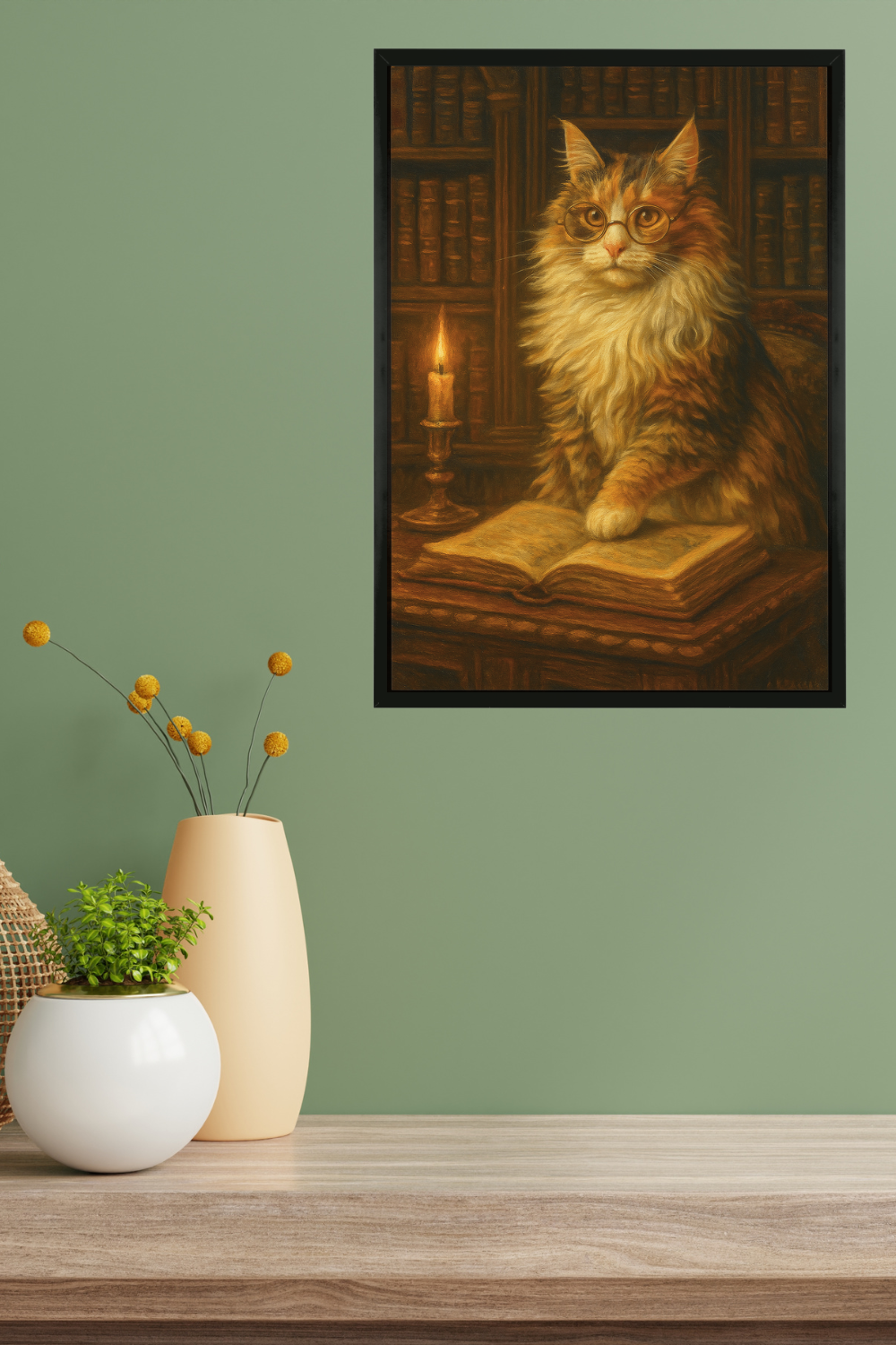 Professor Paws - Framed Print 12x18in